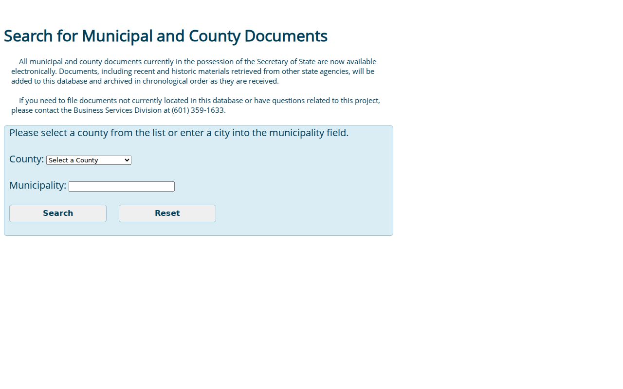 Yazoo County civil court docket municipal document search source